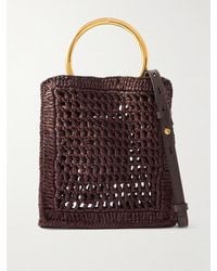 Chloé - Summer Banana Small Leather-Trimmed Woven Raffia Tote Bag - Lyst