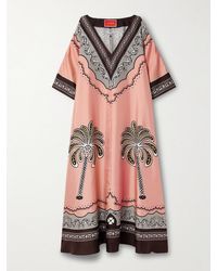 La DoubleJ - Muumuu Oversized-Maxikleid Aus Seiden-Twill Mit Print - Lyst