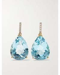 Mateo - 14-Karat, Topaz And Diamond Earrings - Lyst