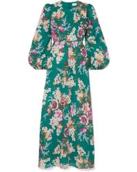 Zimmermann Allia Floral-print Linen Dress - Green