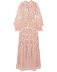 Needle & Thread Ava Lace-trimmed Embellished Tulle Gown - Pink