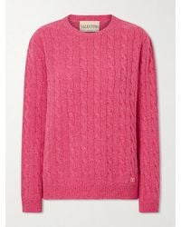 Valentino Garavani - Cable-Knit Virgin Wool Sweater - Lyst