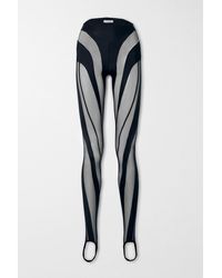 Damen Bekleidung Hosen und Chinos Leggings Mugler Tüll Transparente Leggings Aus Tüll-tech-mix in Natur 