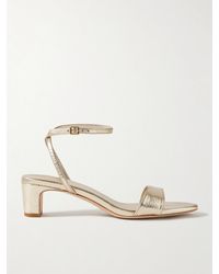 Loeffler Randall - Alice Metallic Cracked-Leather Sandals - Lyst