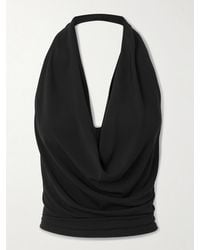 ÉTERNE - Paris Draped Matte Jersey Halterneck Top - Lyst