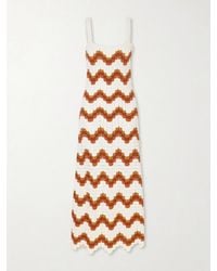 Escvdo - Marea Striped Crocheted Cotton Maxi Dress - Lyst