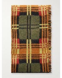 Dries Van Noten - Fringe-Trimmed Checked Brushed Wool-Blend Scarf - Lyst