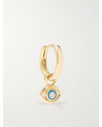 Alison Lou - Evil Eye Huggy Einzelne Creole Aus 14 Karat Mit Diamant Und Emaille - Lyst