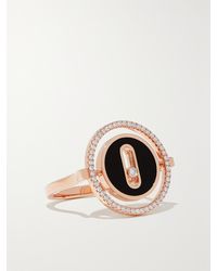 Messika - Lucky Move 18-Karat Rose, Onyx And Diamond Ring - Lyst