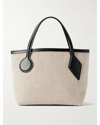 Liffner - Sprout Micro Leather-Trimmed Canvas Tote - Lyst