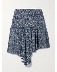 Isabel Marant - Mini-Jupe Asymétrique En Jersey Stretch Imprimé À Drapé Juliany - Lyst