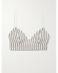 Adam Lippes - Striped Cotton-Twill Bralette - Lyst
