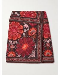 FARM Rio - Gigi Minirock Aus Baumwoll-Twill Mit Blumenprint Und Wickeleffekt - Lyst