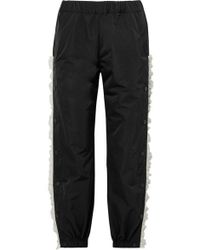 Sandy Liang Sonata Jogginghose Aus Canvas Mit Spitzenbesatz - Schwarz
