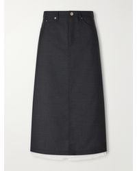 mfpen - Rivet Layered Wool-Fresco Midi-Skirt - Lyst