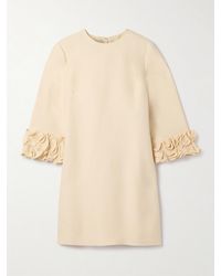 Valentino Garavani - Minikleid Aus Crêpe Aus Einer Woll-Seidenmischung Mit Rüschen - Lyst