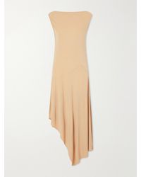 Alaïa - Asymmetrical Jersey-Crepe Midi Dress - Lyst