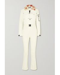 Perfect Moment Qanaq Belted Fleece-trimmed Ski Suit - White