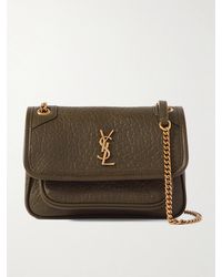 Saint Laurent - Niki Mini Crinkled-Leather Shoulder Bag - Lyst