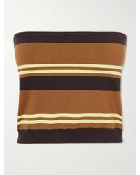 Tibi - Strapless Striped Cotton Tank - Lyst