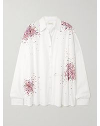 Dries Van Noten - Oversized Embellished Cotton Oxford Shirt - Lyst