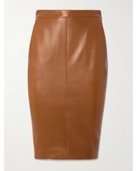 Saint Laurent - Leather Skirt - Lyst