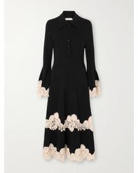 Zimmermann - Valiant Lace-Trimmed Merino Wool Midi Dress - Lyst