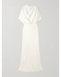 Abadia - Elsa Robe Aus Seide Mit Falten Und Knoten - Lyst