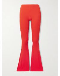 Stella McCartney - Recycled Ribbed-Knit Flared Pants - Lyst