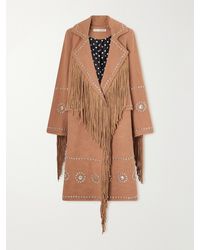 Alix Of Bohemia - Petunia Studded Fringe-Trimmed Cotton-Gauze Coat - Lyst