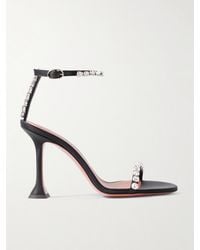 AMINA MUADDI - Gigi Crystal-Embellished Satin Sandals - Lyst