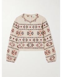 Isabel Marant - Zeyna Sequin-Embellished Embroidered Silk-Gauze Top - Lyst