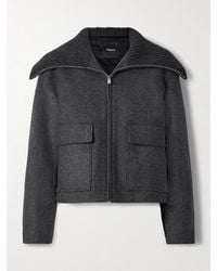 Theory - Ribbed Wool-Trimmed Wool-Blend Twill Jacket - Lyst
