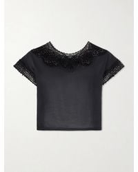 Nili Lotan - Caila Crochet-Trimmed Ramie Top - Lyst