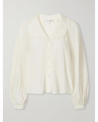 FRAME - The Gala Silk-Crepe De Chine Blouse - Lyst