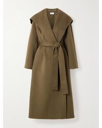Altuzarra - Manteau À Capuche En Feutre De Laine Mélangée À Ceinture Cole - Lyst