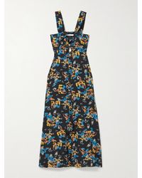 Maison Mayle - Patapan Midikleid Aus Bedrucktem Seiden-Crêpe Mit Cut-Outs - Lyst