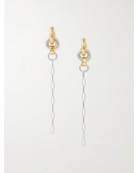Laura Lombardi - Pezza Rhodium- And-Plated Hoop Earrings - Lyst