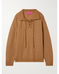 The Elder Statesman - Nimbus Oversized Lace-Up Cashmere And Cotton-Blend Sweater - Lyst