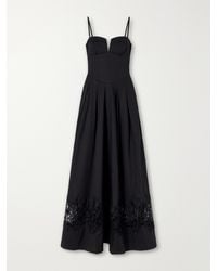 Rebecca Vallance - Claribelle Lace-Trimmed Cotton-Blend Poplin Gown - Lyst