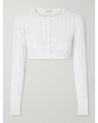 Alaïa - Cropped Ribbed-Knit Cardigan - Lyst