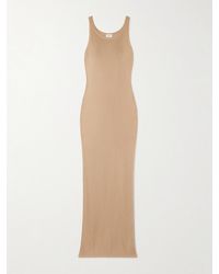 Saint Laurent - Ribbed-Knit Maxi Dress - Lyst