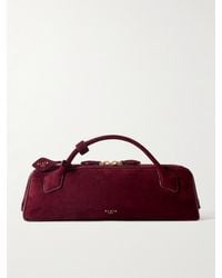 Alaïa - Le Teckel Leather-Trimmed Suede Clutch - Lyst