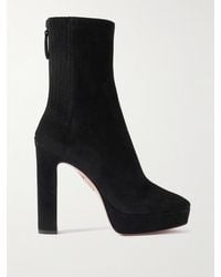 Aquazzura - Martine 110 Suede Platform Ankle Boots - Lyst