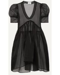 MaisonCléo Finola Silk-organza Mini Dress - Black