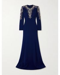 Jenny Packham - Robe Aus Crêpe Mit Kristallen - Lyst