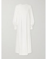 Les Vacances d'Irina - Robe De Nuit Open-Back Gathered Linen Maxi Dress - Lyst