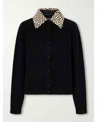 Rohe - Calf Hair-Trimmed Wool-Blend Cardigan - Lyst