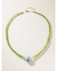 JIA JIA - Aurora 14-Karat Peridot, Aquamarine Necklace - Lyst