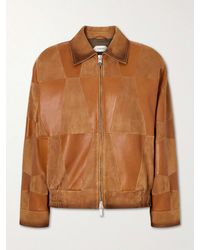 Versace - Paneled Leather Jacket - Lyst